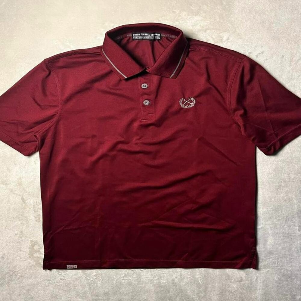 Dixxon Flannel Co Performance Pique Polo Men's M Burgandy Golf Leisure Stretch